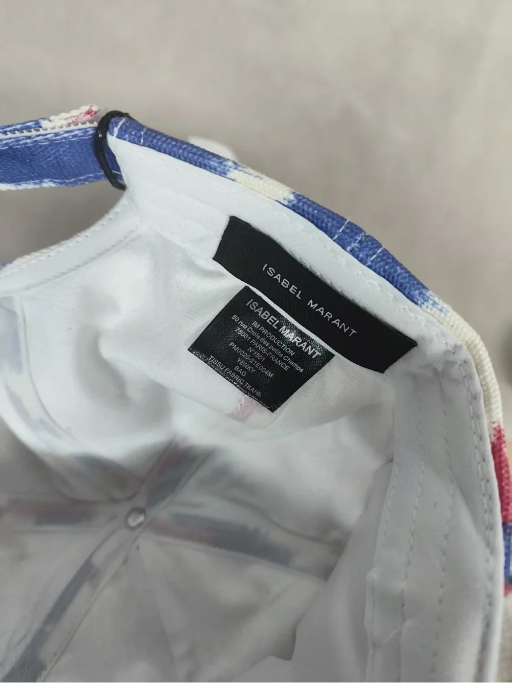 Isabel Marant pink, blue & white tie-dye logo cap